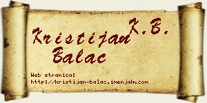 Kristijan Balać vizit kartica
